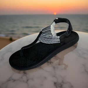 JBU by Jambu Black & Silver Yasmin Sandal Size 8